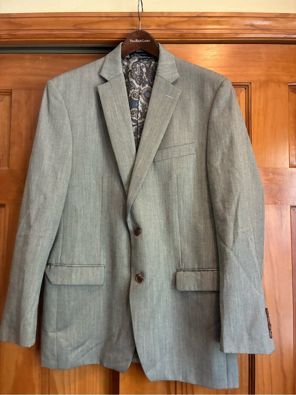Ralph Lauren Light Gray Men's Sport Coat with Paisley Lining